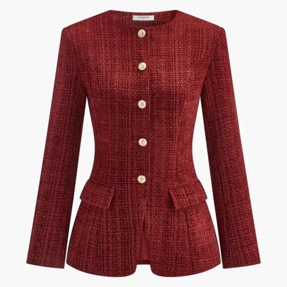 Commense Button Down Slit Tweed Blazer NWT, Size L, Runs more like a M - Picture 3 of 17